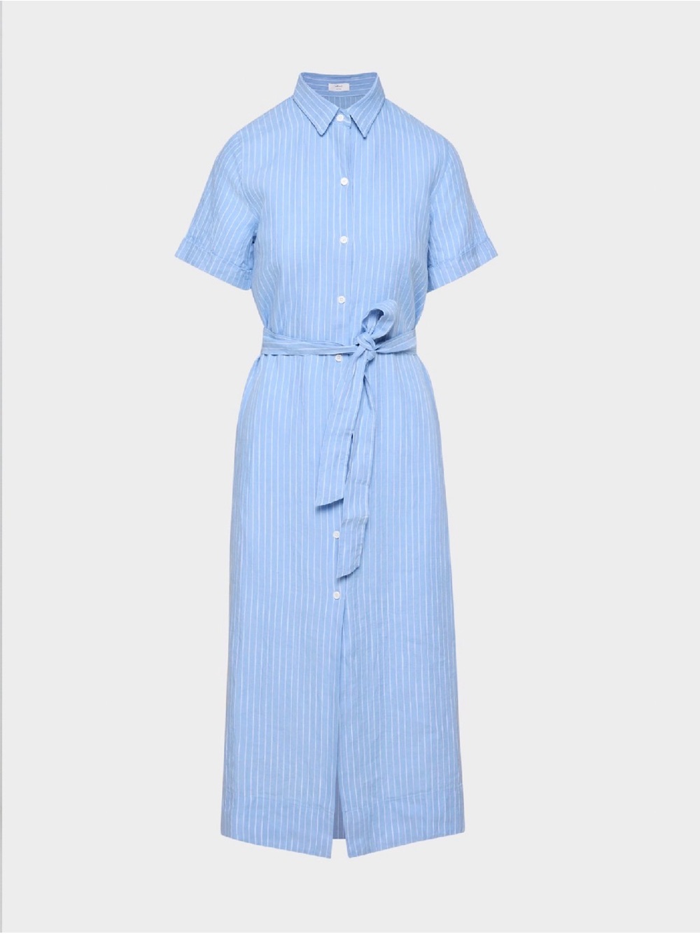 Aritzia Wilfred Linen Blue Striped Dress XS
